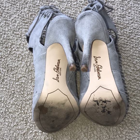 Sam Edelman Gray open toe tie up w/ zipper heels - Picture 8 of 8